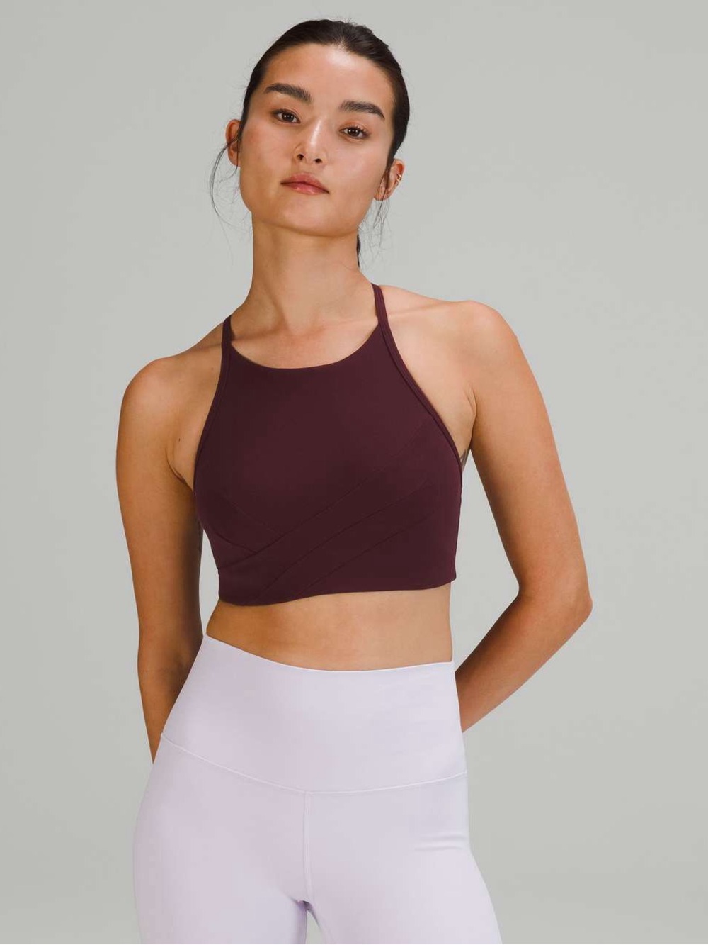 Lululemon | Flow Y Wrap-Front High-Neck Bra | B/C Cup | Wine Berry